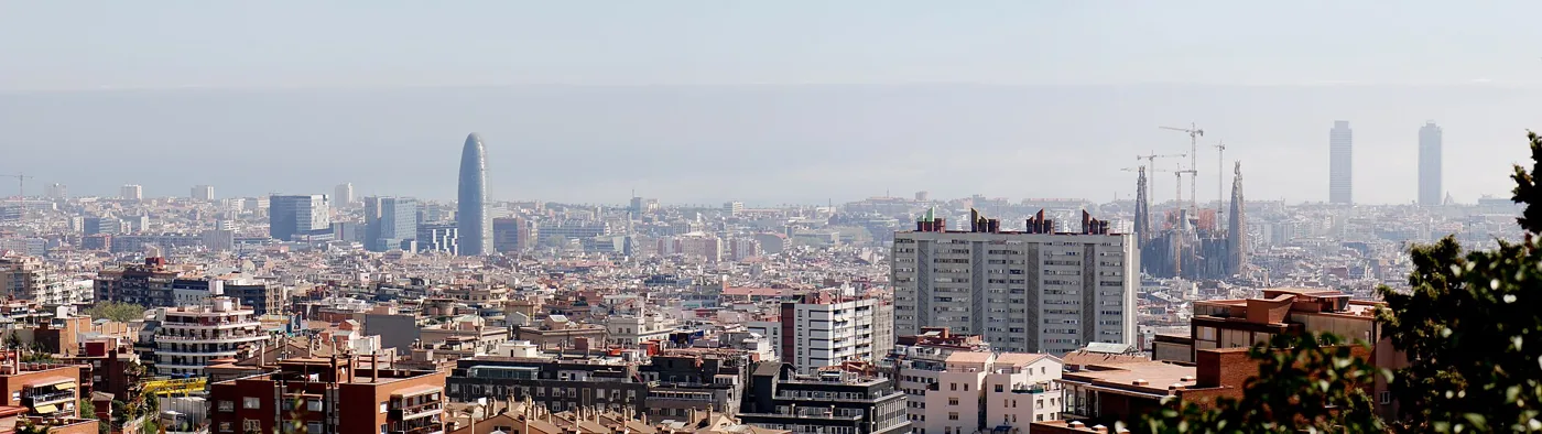 Panoramic view of Barcelona rooftops